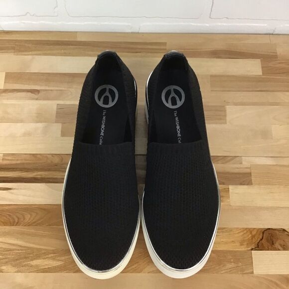 Wishbone Black Wedge Shoes 6.5 Platform Dark Academie silver detail contemporary - Picture 5 of 13